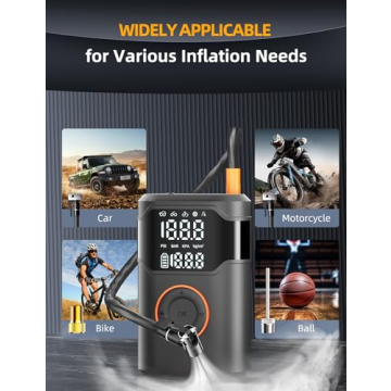 Tire Inflator Portable Air Compressor 150PSI Cordless