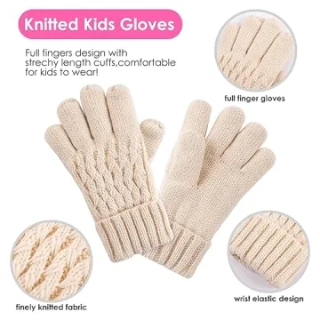 Knitted Winter Beanie Hat & Scarf Gloves Set for Kids