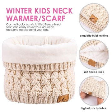Knitted Winter Beanie Hat & Scarf Gloves Set for Kids