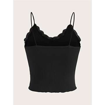 Soly Hux Women's Y2K Gothic Lace Trim Cami Crop Top - A Sexy Addition to Your Outfit