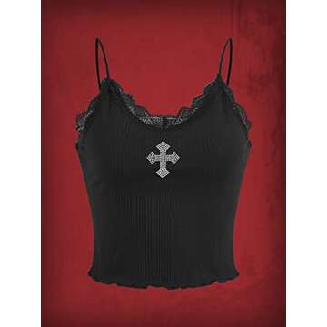 Stylish SOLY HUX Y2K Lace Cami Crop Top - Perfect for Clubs