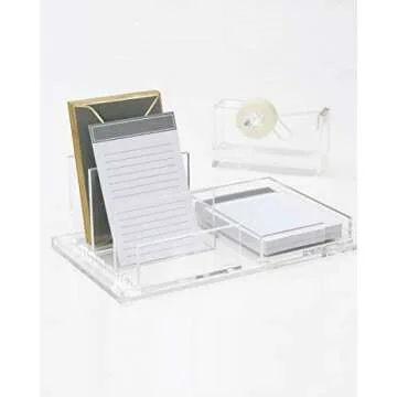 RUSSELL+HAZEL Acrylic Bloc Wide Accessory Tray, Clear