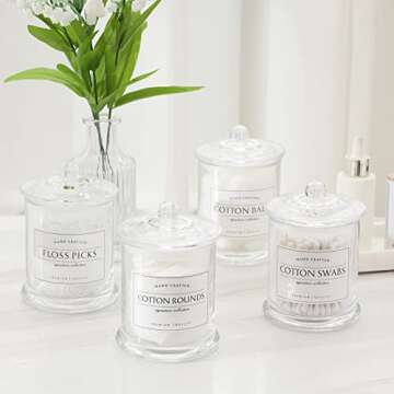 Volisnova Apothecary Jars - Stylish Bathroom Storage Solution