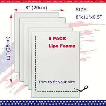 KUSMOO 5 Pack Lipo Foam Pads for Post Surgery Ab Board Liposuction Surgery Flattening Abdominal Comp...
