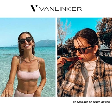 VANLINKER Vintage Cat Eye Sunglasses UV400 Protection