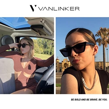VANLINKER Vintage Cat Eye Sunglasses UV400 Protection