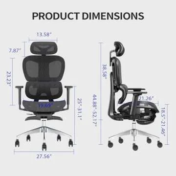 PatioMage Ergonomic Mesh Office Chair for Home and Office