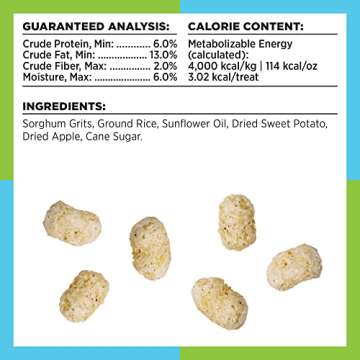 BIXBI Liberty Ruff Puffs, Sweet Potato And Apple 4 oz - Crunchy Small Training Treats for Dogs - Wheat Free and Low Calorie Dog Treats, Flavorful Healthy and All Natural Dog Treats