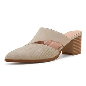 Syktkmx Womens Chic Cutout Backless Mules - Comfort & Style in Apricot