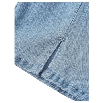 Floerns Summer Strapless Tube Denim Dress in Light Blue