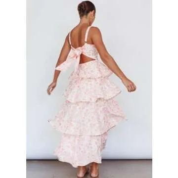 Chouyatou Floral Print Party Dress for Women