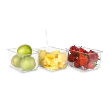 IVYHOME Chilled Condiment Server | Clear Icy Condiment Bar | Chilled Condiment Tray with Lid and 5 Removable Compartments