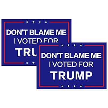 2 Pack Don't Blame Me I Voted for Trump Reflective Bumper Sticker Decal, Trump 2024 Flag for Car, Tr...