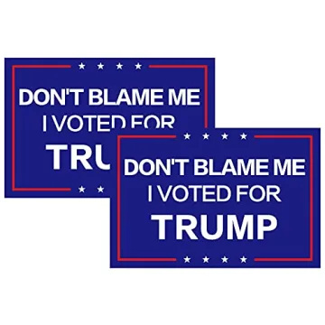 2 Pack Don't Blame Me I Voted for Trump Reflective Bumper Sticker Decal, Trump 2024 Flag for Car, Tr...
