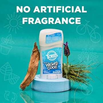 Tom's of Maine Aluminum-Free Wicked Cool! Natural Deodorant for Kids, Freestyle, 1.6 oz. 3-Pack (Packaging May Vary)