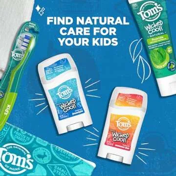 Tom's of Maine Aluminum-Free Wicked Cool! Natural Deodorant for Kids, Freestyle, 1.6 oz. 3-Pack (Packaging May Vary)