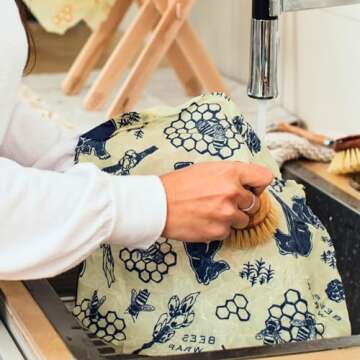 Bee's Wrap Reusable Beeswax Food Wraps Made in the USA, Eco Friendly Beeswax Food Wrap, Sustainable Organic Cotton Wraps, XXL Cut To Size Wax Paper Roll, Bees & Bears