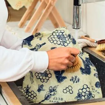 Bee's Wrap Reusable Beeswax Food Wraps Made in the USA, Eco Friendly Beeswax Food Wrap, Sustainable Organic Cotton Wraps, XXL Cut To Size Wax Paper Roll, Bees & Bears