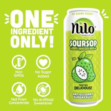 NILO Soursop Juice | 100% Pure Guarana Graviola Juice