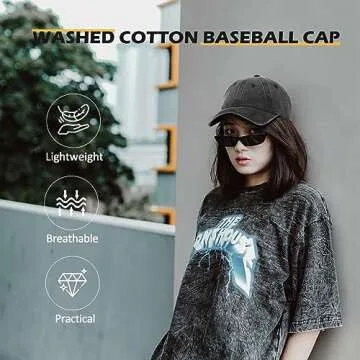 Zando Womens Baseball Caps for Women Men Vintage Cap for Women Black Hat for Women Distressed Adjustable Cap Unisex Cotton Dad Hats for Men Golf Tennis Sun Hat for Men Black Baseball Cap