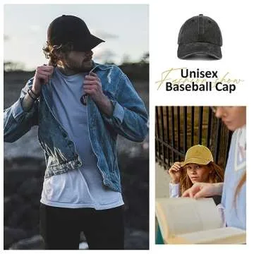 Zando Womens Baseball Caps for Women Men Vintage Cap for Women Black Hat for Women Distressed Adjustable Cap Unisex Cotton Dad Hats for Men Golf Tennis Sun Hat for Men Black Baseball Cap