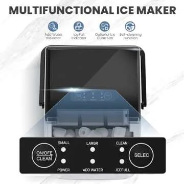 DUMOS Fast & Quiet Ice Maker – 9 Bullet Cubes in 6 Mins, 26lbs/Day