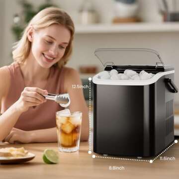 DUMOS Fast Ice Maker - 9 Cubes in 6 Minutes