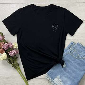 BLACKMYTH Women's Graphic Funny T-Shirt - Cute Tops for Teen Girls