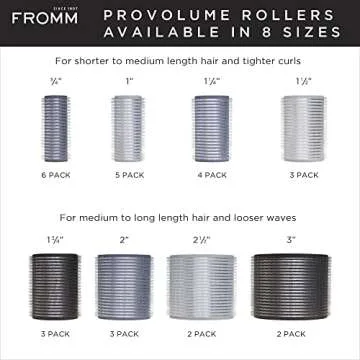 Fromm ProVolume 3" Self-Grip Ceramic Ionic Thermal Hair Rollers, 2 Count Large Salon Quality Hair Curlers for Medium and Long Hair, Blowouts, Curtain Bangs