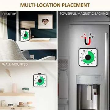 Secura Visual Countdown Timer, Battery-Free Mechanical Kitchen Timer