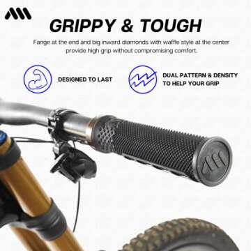 Mountain Bike Grips Black Orange Cero Grips Model - Lock-on Metal Collar, Dual Pattern, Dual Density...