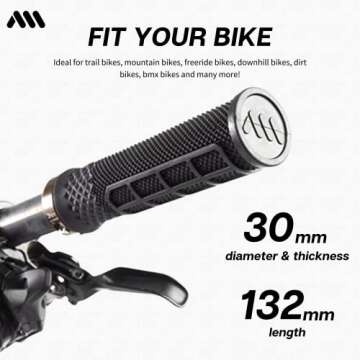 Mountain Bike Grips Black Orange Cero Grips Model - Lock-on Metal Collar, Dual Pattern, Dual Density, 132mm