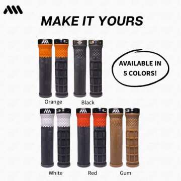 Mountain Bike Grips Black Orange Cero Grips Model - Lock-on Metal Collar, Dual Pattern, Dual Density, 132mm