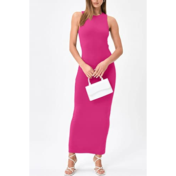 LILLUSORY Womens Hot Pink Casual Bodycon Party Dress