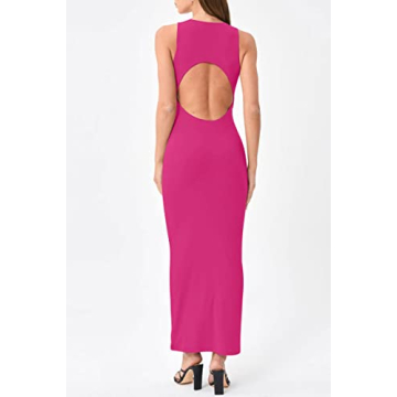 LILLUSORY Womens Hot Pink Casual Bodycon Party Dress
