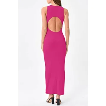 LILLUSORY Womens Hot Pink Casual Bodycon Party Dress