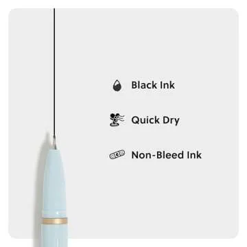 U Brands Catalina Felt Tip Pens, Set of 6, Classic Pretty Pastels with Gold Details, Medium (0.7 mm) Point, Black Ink