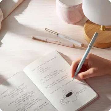 U Brands Catalina Felt Tip Pens, Set of 6, Classic Pretty Pastels with Gold Details, Medium (0.7 mm) Point, Black Ink