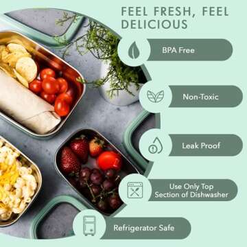 Easy Togo 3 Pack Stainless Steel Food Containers