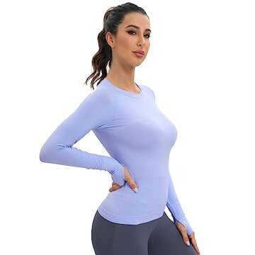 MathCat Women's Long-Sleeved Seamless Yoga Top