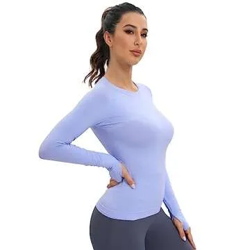 MathCat Women's Long-Sleeved Seamless Yoga Top