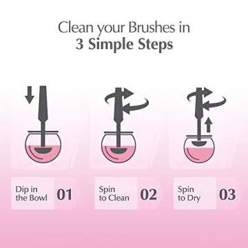 Luxe Electric Makeup Brush Cleaner, Pink, USB Charging Station, 3 Adjustable Speeds, Cleaner to Instantly Wash and Dry Your Makeup Brushes