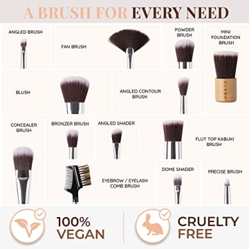 Professional Bamboo Makeup Brush Set - Vegan & Cruelty-Free