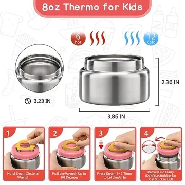 MAISON HUIS Kids Bento Lunch Box Set - Leakproof & Insulated