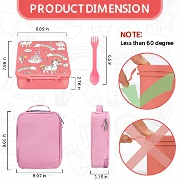 MAISON HUIS Kids Bento Lunch Box Set - Leakproof & Insulated