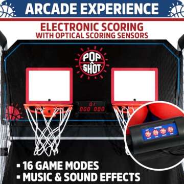 Pop-A-Shot Official Home Dual Shot Basketball Arcade Game - (Black)