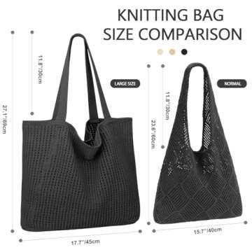 Crochet Tote Bag For Women, Crochet Mesh Beach Tote Bag Summer Vacation Aesthetic Boho Knit Bag for ...