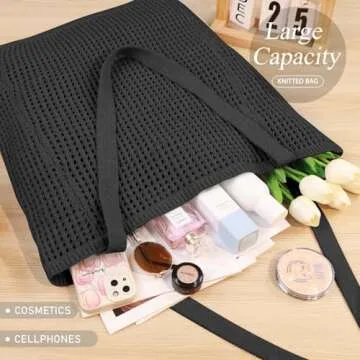 Stylish Crochet Tote Bag for Women - Beach Ready Accessory