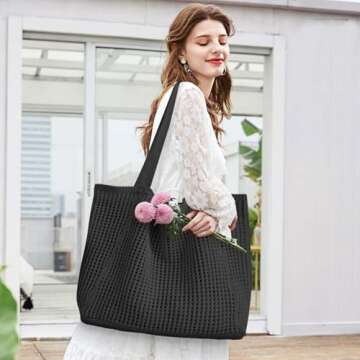 Stylish Crochet Tote Bag for Women - Beach Ready Accessory