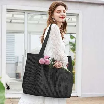 Stylish Crochet Tote Bag for Women - Beach Ready Accessory